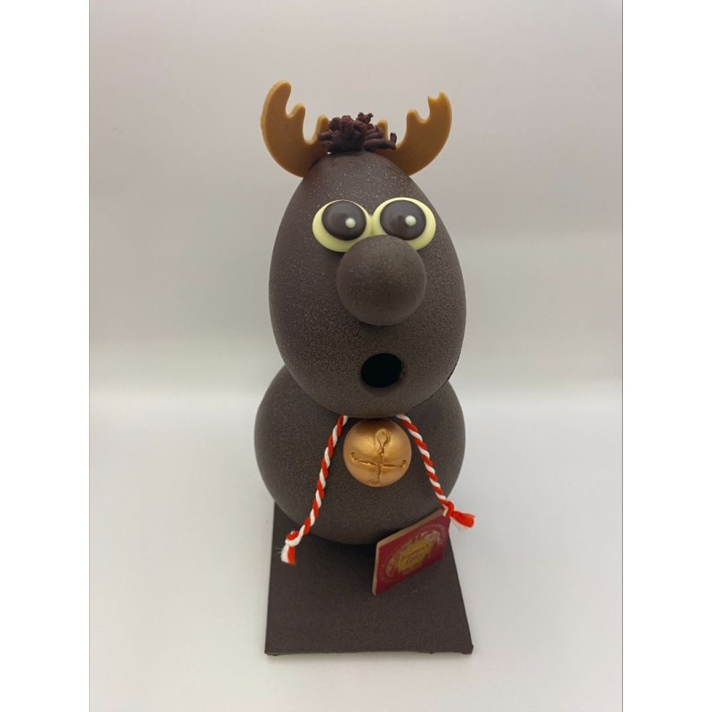 Swen le Cerf en chocolat noir - garni de friture de Noël