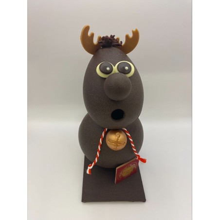 Swen le Cerf en chocolat noir - garni de friture de Noël